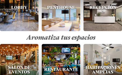Difusor de aromas Aluminium Pro, alcance hasta 400 m3, salida de aire con mayor potencia.